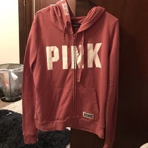 Pink brand zip up sweatshirt